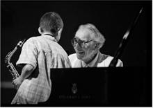 Dave with a young saxophone player Dakota Austin at Litchfield Jaz Festival 2008