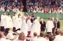 Candlestick Park, 1987, San Francisco, meeting Pope John Paul 2,