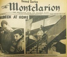 Montclarion  newspaper, Oakland, California, 1957. Dave with a young Chris Brubeck. 