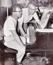 Dave with brother Howard, plan premiere of Howards composition for jazz combo and symphony orchestra, 1956.