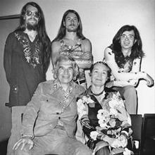 July 1976 back stage Houston prior to concert- Chris, Dave, Danny, Iola, Darius  