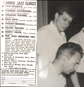 Gerald Locas - Summer Jazz Clinic - University of Connecticut - August 1964 - Dave Brubeck (Coach) 