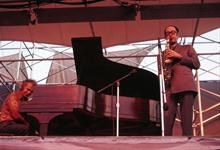 1971, Schaefer Music Festival, Central Park, NYC, Dave Brubeck, Paul Desmond (Courtesy Jan Lombardi)