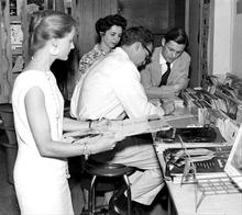 Signing autographs in a record store in Baghdad, State Tour 1958.