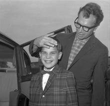 With 13 year old Christopher, 1961, London Airport