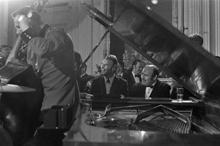 At Duke Ellington 70th birthday celebrations, White House, 1969 with George Wein. 
