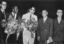 Joe, Eugene and Dave  with Shah Mahmood and Shah Wali, Kabul, 1958 on State Department Tour.