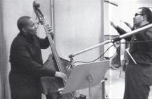 Eugene Wright and Joe Morello, Columbia recording session