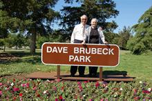 Dave & Iola in 'Dave Brubeck Park' in Concord, California  