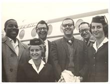 Amsterdam Airport. The Classic Quartet with Air Stewardesses.