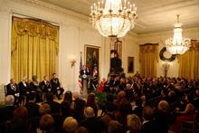President Barack Obama address at The White House reception for Kennedy Award winners.