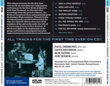 A University Listens To Jazz  - CD release back cover  