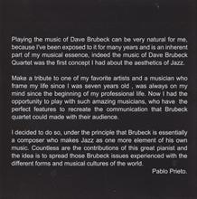 Dave Brubeck: A Celebration!
The Unreleased Live Concert. Pablo Prieto Quartet
 - DVD liner notes